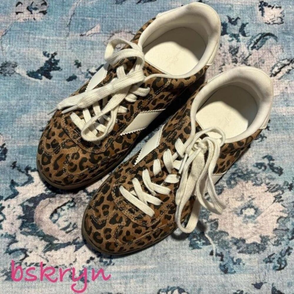 Universal Thread women's leopard print sneakers featuring white side stripes